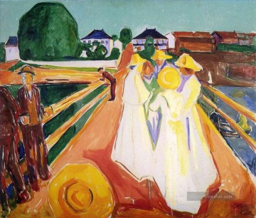 Frauen auf der Brücke Edvard Munch Expressionismus Ölgemälde